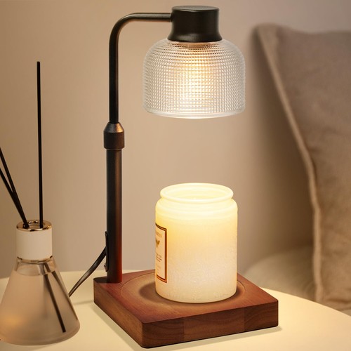 Brown wooden candle - brown, warmer