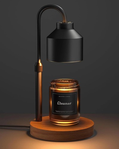 Modern black electric candle - black,