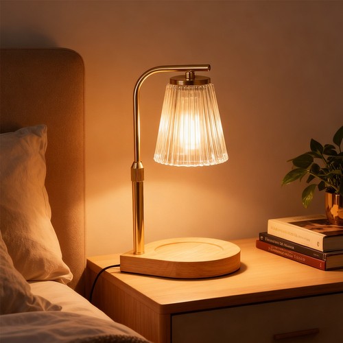 Wooden wax candle - wooden,