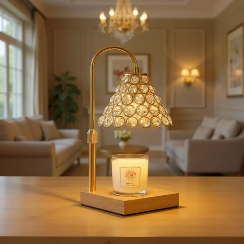 Gold candle warmer lamp - gold,