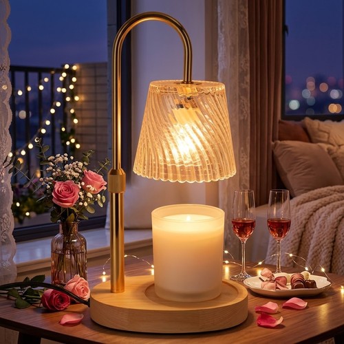 Wooden wax candle warmer lamp - candle,